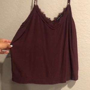 Abercrombie and Fitch lace maroon tank top